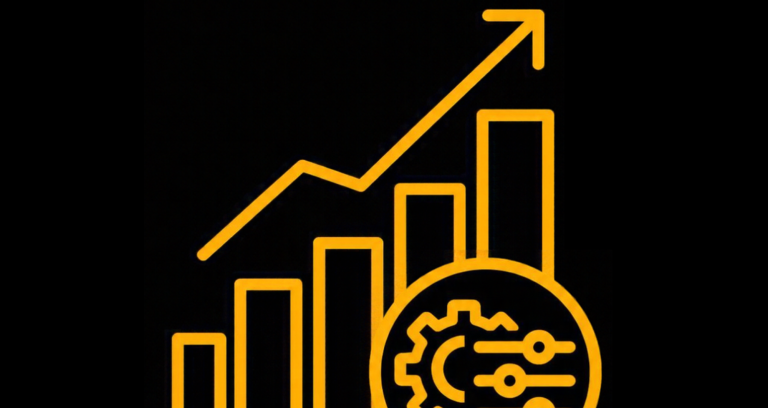 Consistency Yellow upward trend line indicating growth or increase in data.