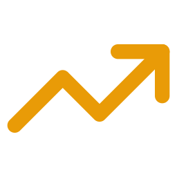 Consistency Yellow upward trend line indicating growth or increase in data.